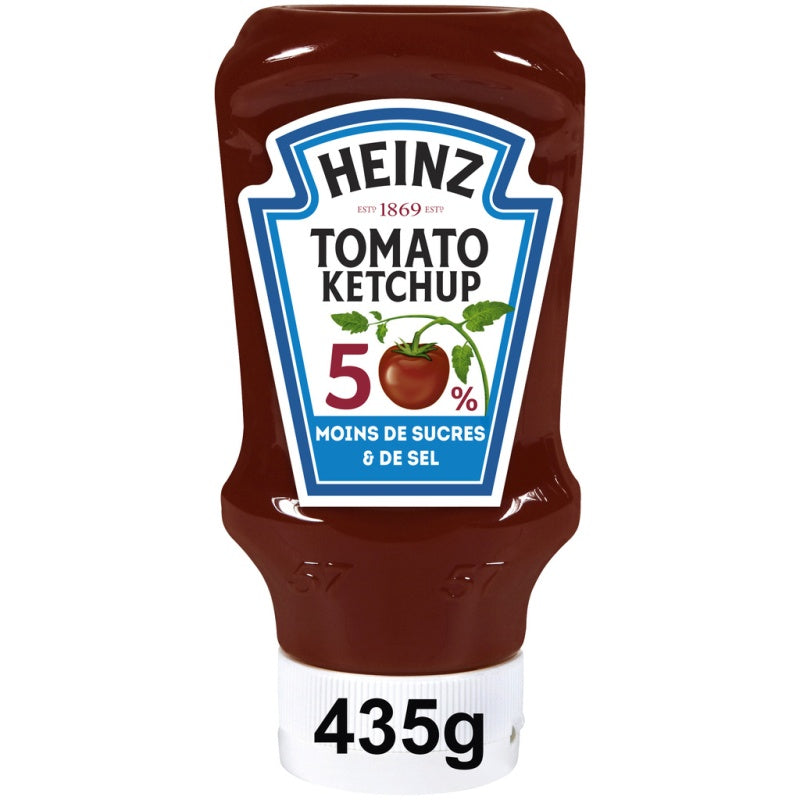 Heinz Ketchup 50% Sucres Et Sel En Moins 435gr