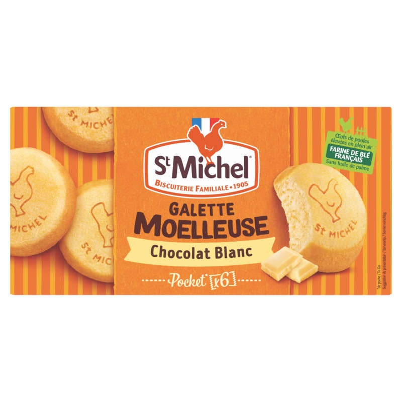 St Michel Galette Moelleuse Chocolat Blanc Pocket x6  180gr