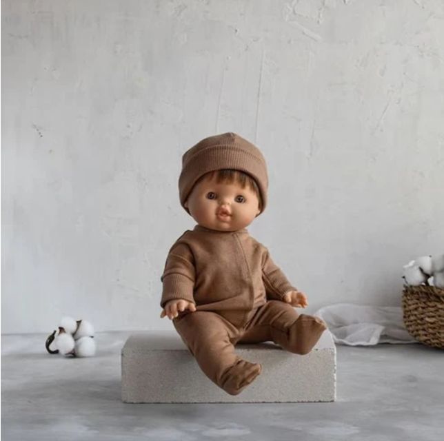 Poupée Pyjama + bonnet Paola Reina camel