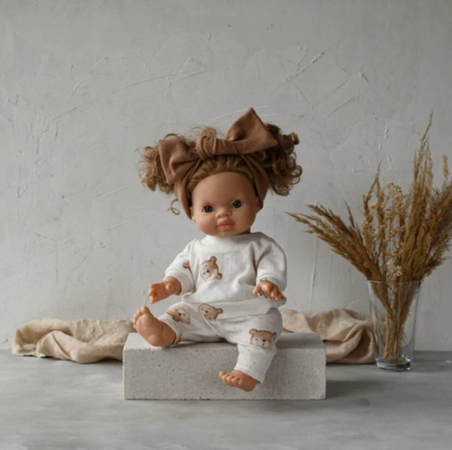 Poupée Sweat + pantalon Paola Reina pointelle crème teddy