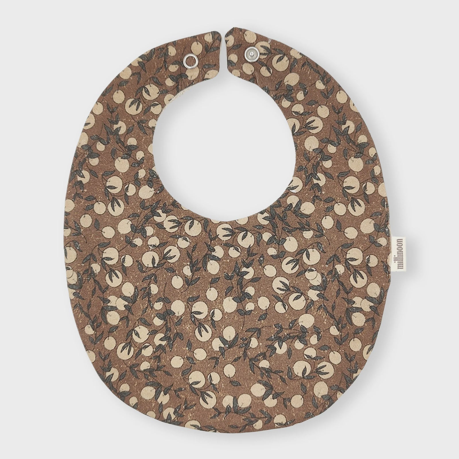 Millinoon  - Bavoir Maille Coton Bio Clémentine Marron