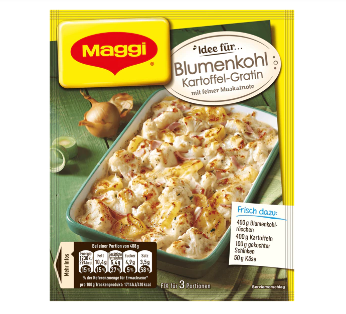 Maggi Blumenkohl/Fix pour Chou Fleur Terre Gratin Avec Persil 51gr