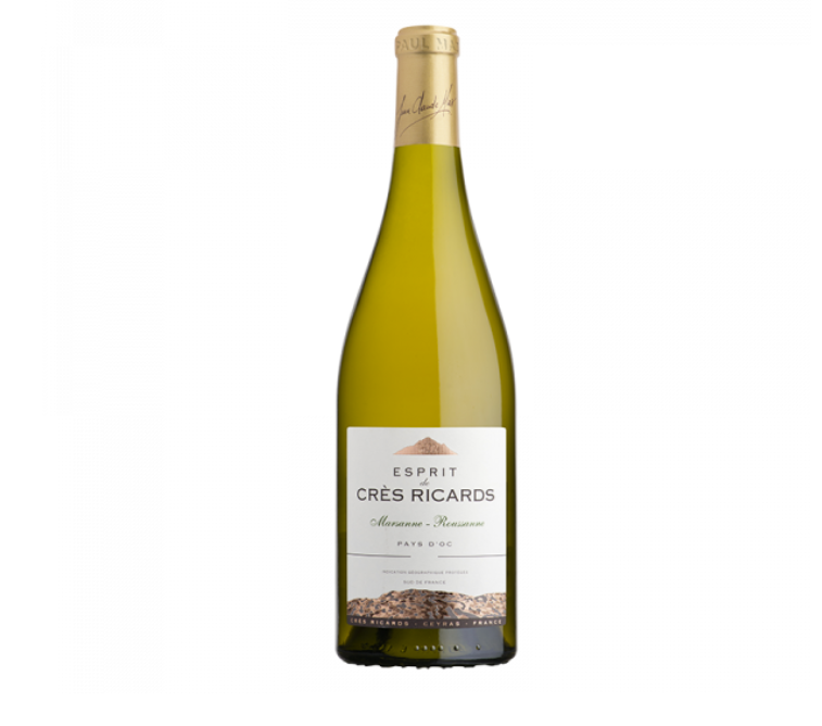 IGP Pays d'Oc Esprit des Crès Ricards Marsanne-Roussanne Paul Mas Vin Blanc 0.75L