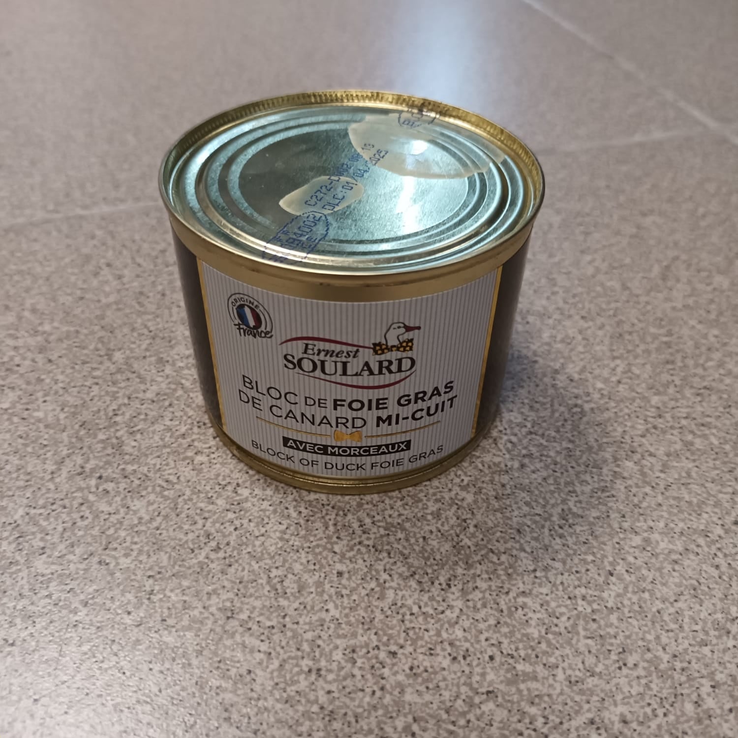 E.Soulard Bloc Foie Gras Canard Mi Cuit avec morceaux 30% Boite 200gr