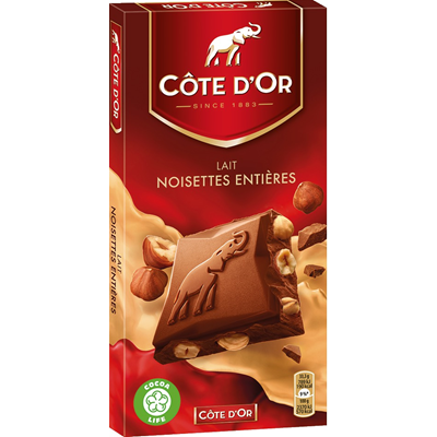 Côte d'Or Chocolat Lait Noisettes Entières 180gr