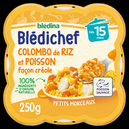 Blédina Blédichef Colombo de riz et poisson 15 mois - 250g