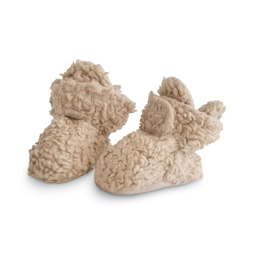 Mushie Cozy Baby Booties 0-3 M - Oatmeal