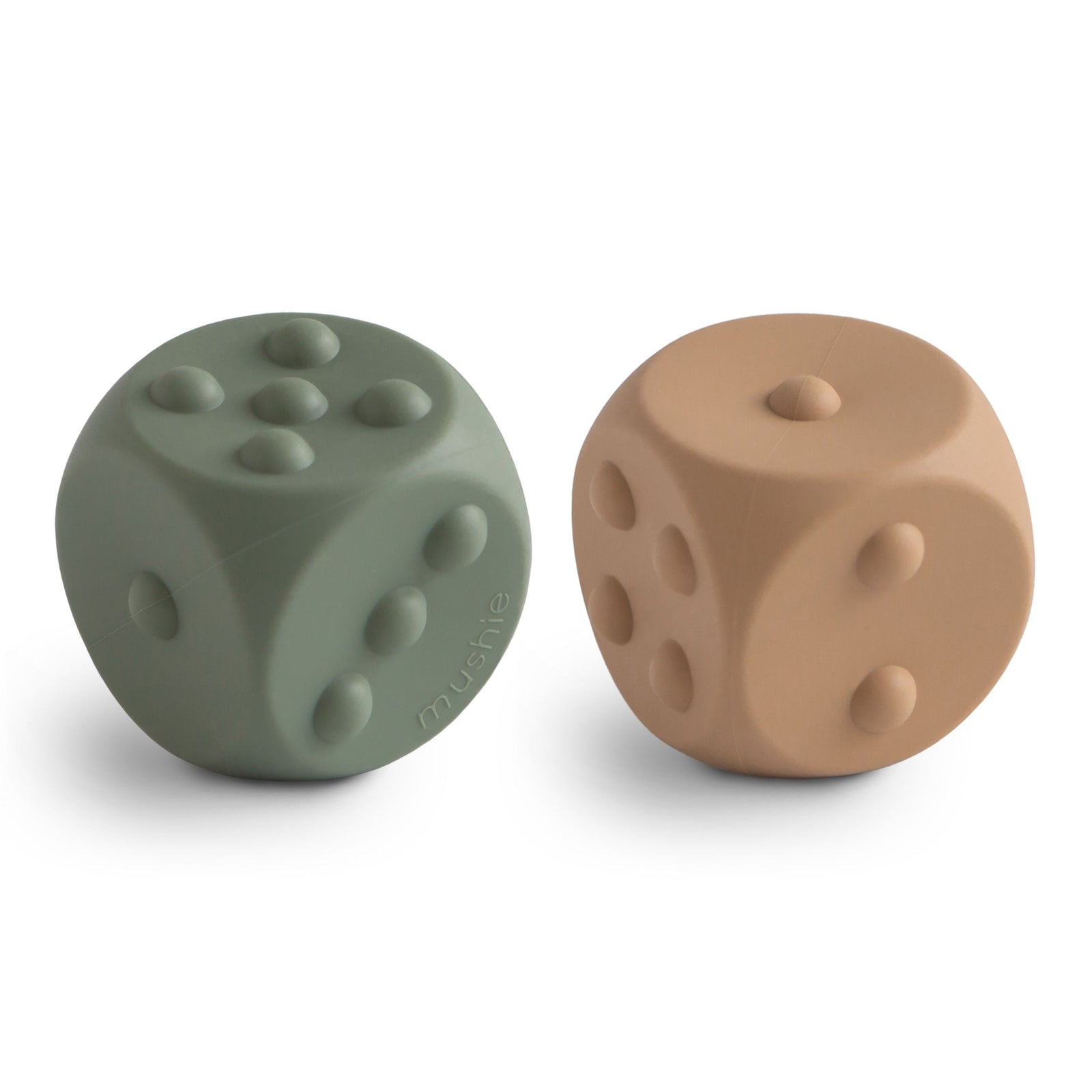 Mushie Dice Press Toy - Thyme / Natural