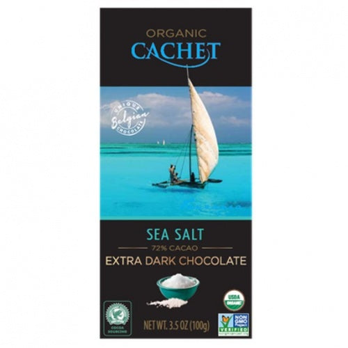 Cachet Chocolat 72% Noir Bio Fleur De Sel Tablette 100gr