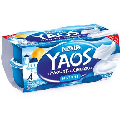 Nestlé Yaos Yaourt Grec Nature 4 x 150gr