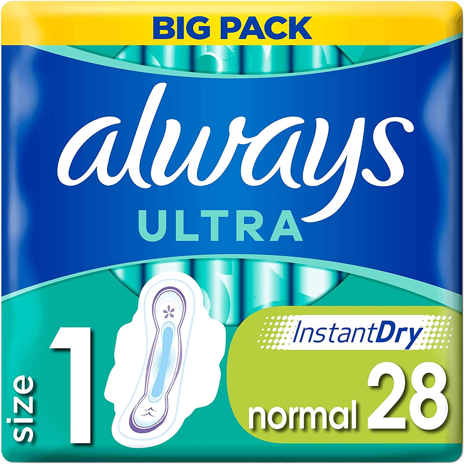 Always Serviettes 1 Ultra Normal avec Ailettes x28