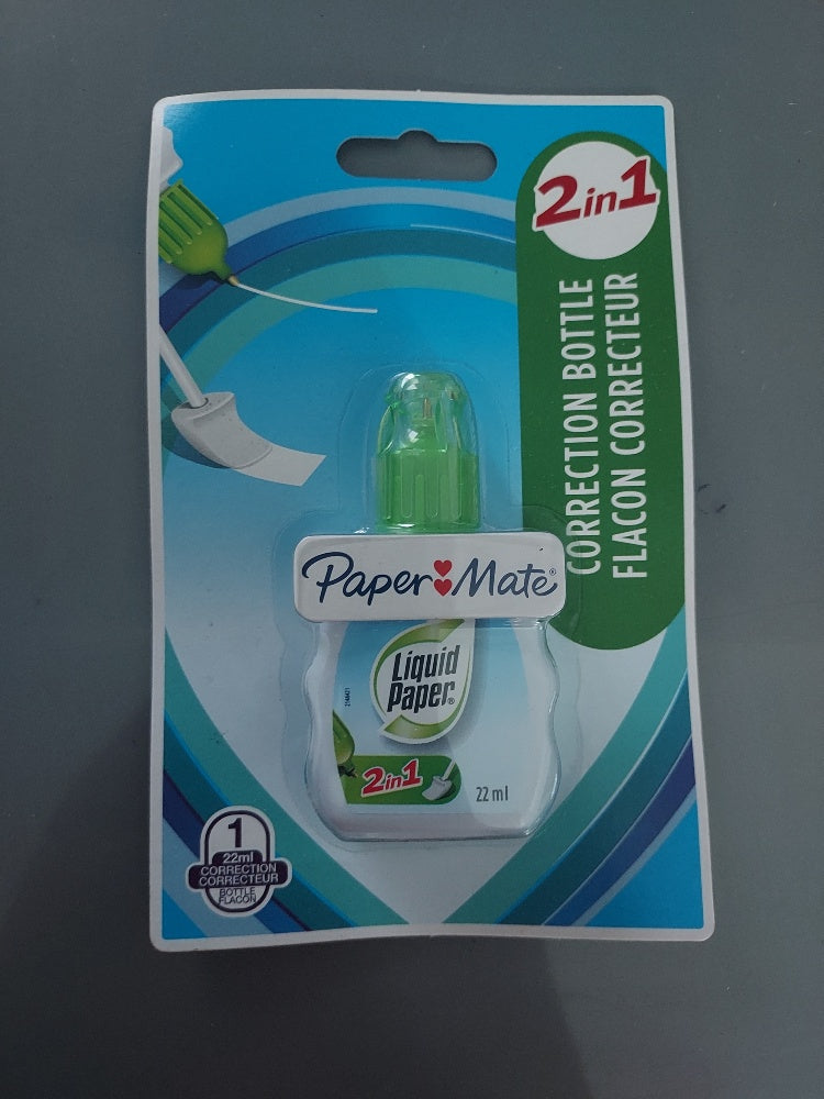 PAPER MATE 1 flacon  correcteur 22ml 2 en 1