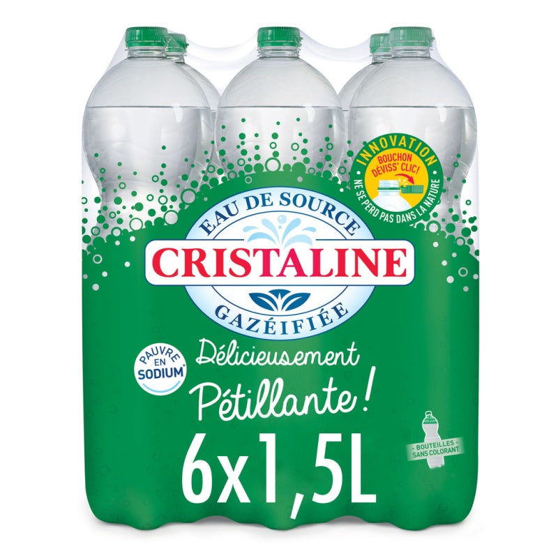 Cristaline Eau Gazeuse 6x1,5L /1L