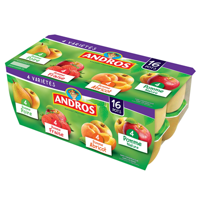 Andros Compote Fruits Panaché 16x100g / 1.6kg