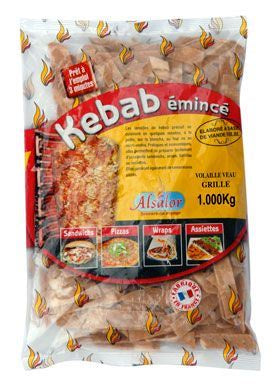 Alsalor Emincé Kebab Volaille Veau Halal 1kg