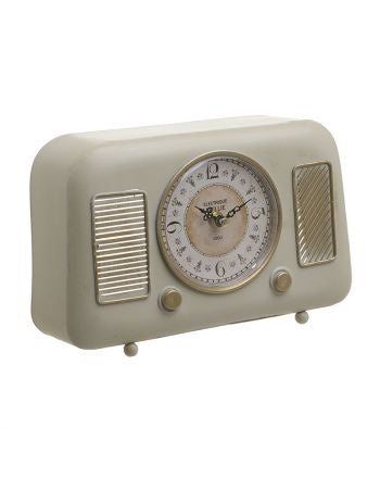 INART METAL TABLE CLOCK RADIO CREME (SM) 25Χ9Χ16