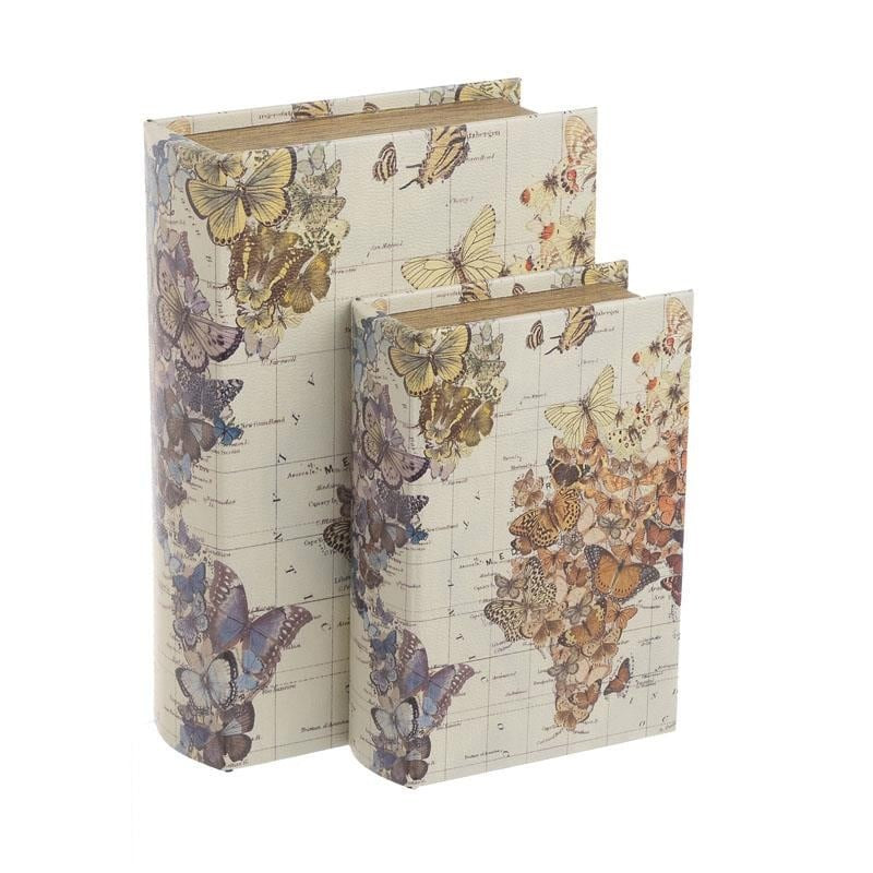 S/2 Pu Book/Box Butterflies 19x7x27cm