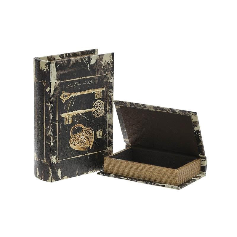 S/2 Pu Book/Box Keys 15x5x22cm
