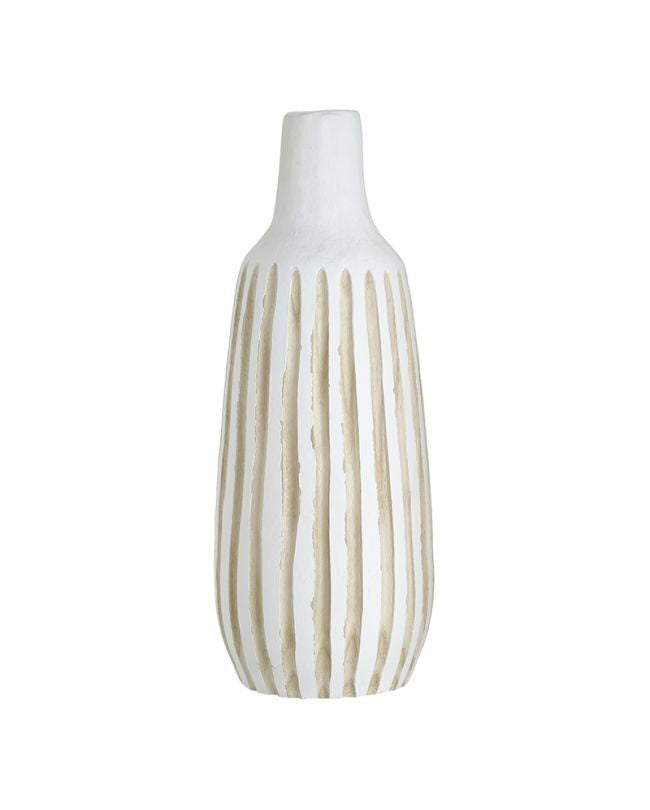WOODEN VASE NATURAL/WHITE Φ16Χ45