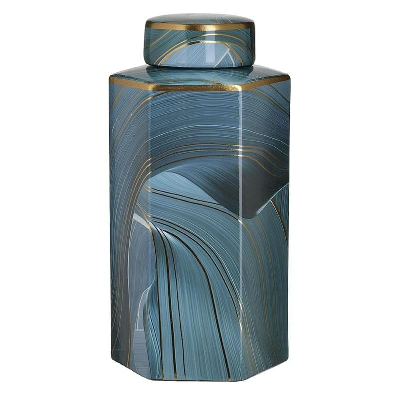 Ceramic Vase Blue 16x14x32cm