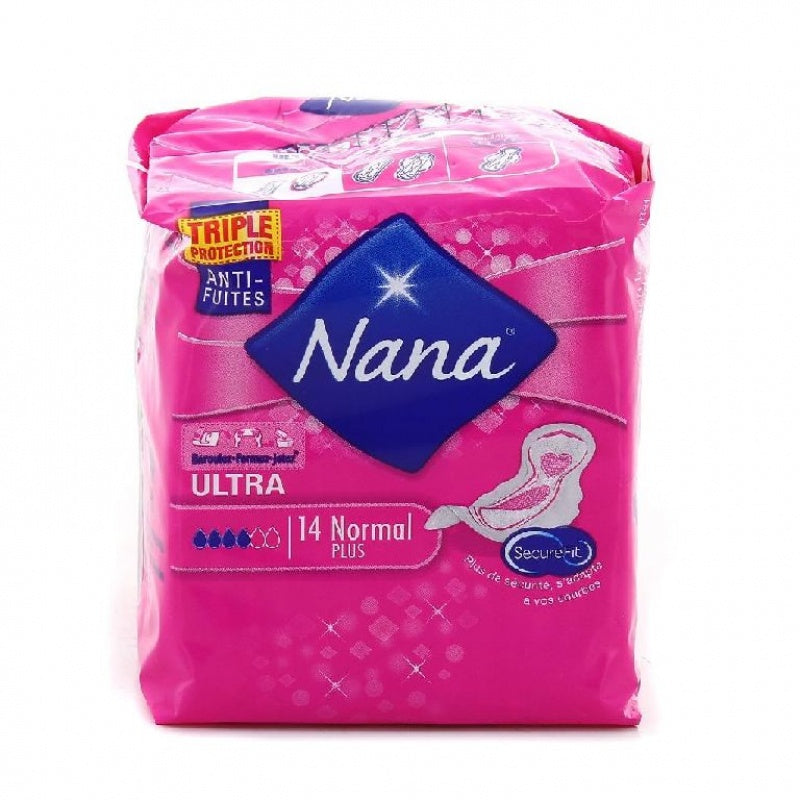 Nana Serviettes Hygiénique Ultra Normal+ avec Ailettes x14