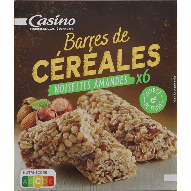 Casino Barres De Céréales Noisettes Amandes x6 125gr