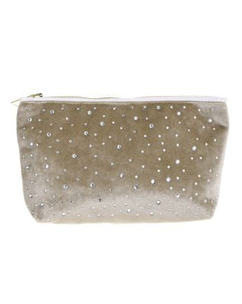 INART  VELVET ΜΙΝΙ BAG BEIGE 25X5X15