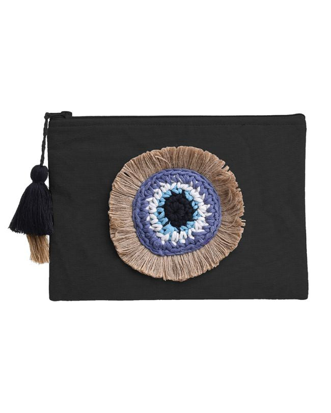 FABRIC BAG IN BLACK COLOR WITH EYE 27X20