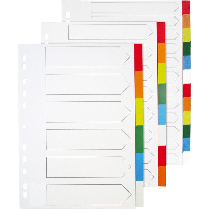 Jeu intercalaires polypro opaques 6 touches A4