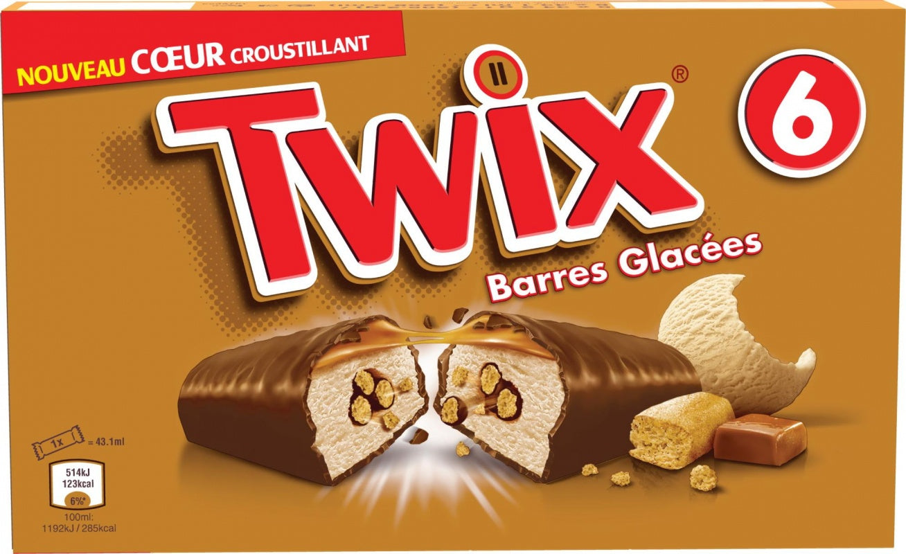 Twix Ice Cream Barres Vanille x6 205gr