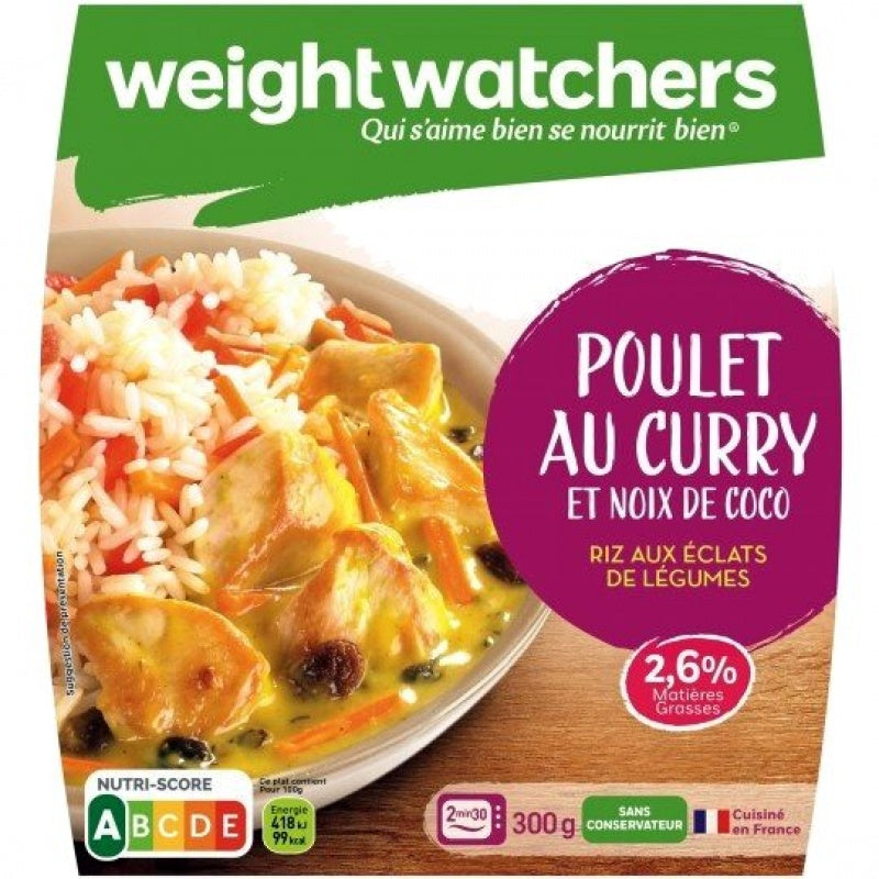 WW Poulet Curry Coco Riz et Eclats Légumes 300gr