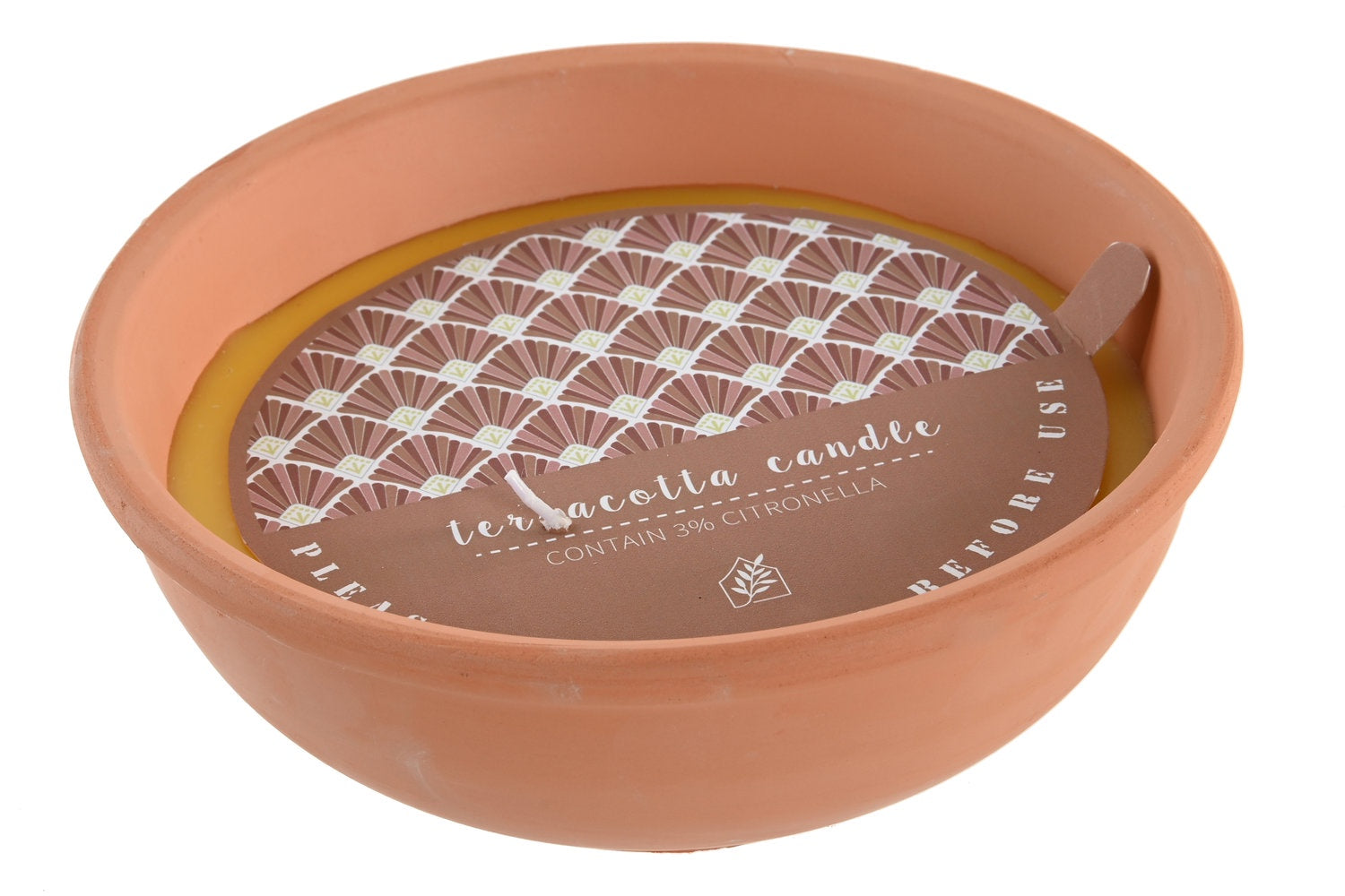 Alexandra Candles - Bougie citronnelle marron VELA BARRO CERA 18X18X7 300 GR