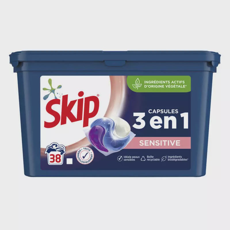 SKIP Lessive Ultimate Sensitive Capsules 38Lavages / 1.026kg