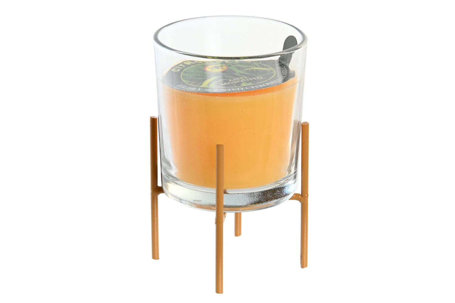 Alexandra Candles - Bougie citronnelle VELA CRISTAL METAL 8X8X12 120GMS