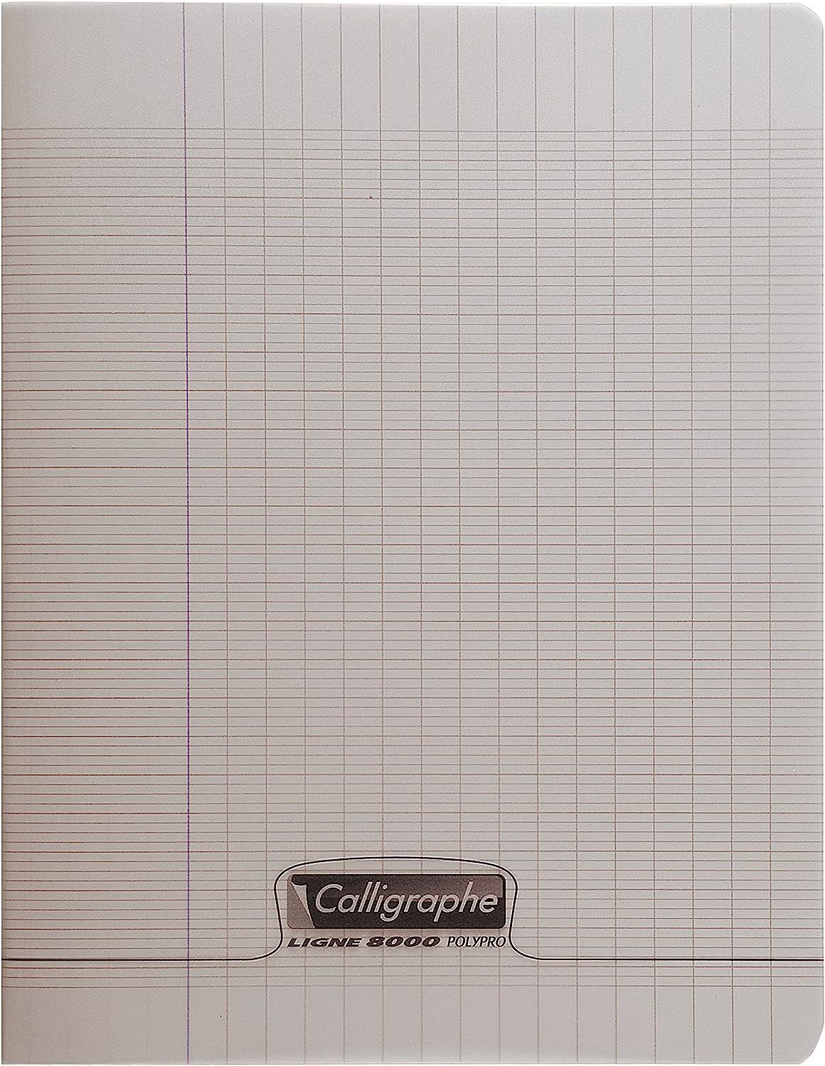 Calligraphe 18126C Un Cahier Agrafé Gris (une Marque de Clairefontaine) - 17x22 cm - 96 Pages Grands Carreaux - Papier Blanc 90 g - Couverture Polypro...