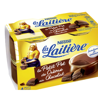 La Laitière Petit Pot Crème Chocolat Extra Noir 4 x 100gr