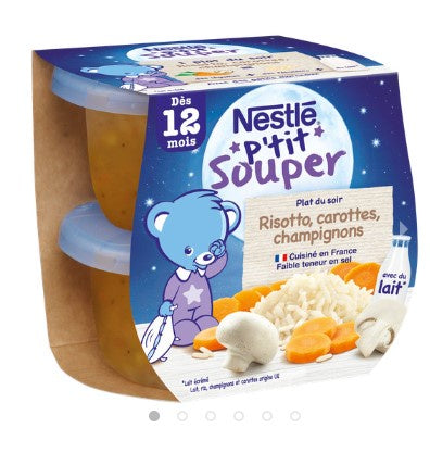 Nestlé P'tit Souper Risotto Carottes Champignons 12 mois - 2x200g