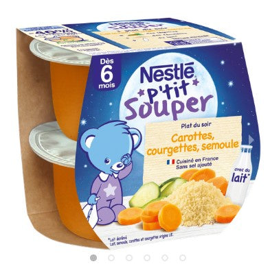 Nestlé P'tit Souper Carottes Courgettes Semoule 6 mois - 2x200g