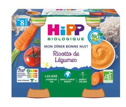 HIPP Risotto légumes Petits pots - dès 8 mois 2x190g / 380g