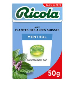 Ricola Menthol Stévia Sans Sucre 50Gr