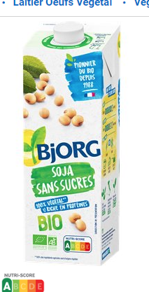 Bjorg Boisson Végétale BIO Soja Sans Sucre Nature 1L