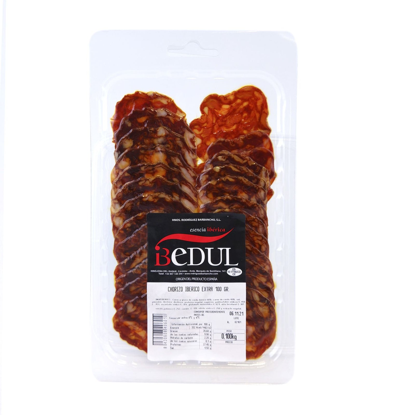 Ibedul Tranches de Chorizo Ibérique Extra 100gr