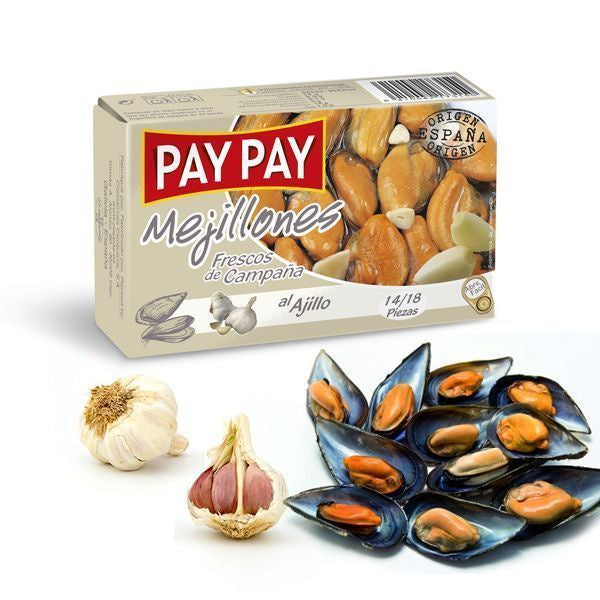 Pay Pay Mejillones/ Moules à l'Ail 115gr