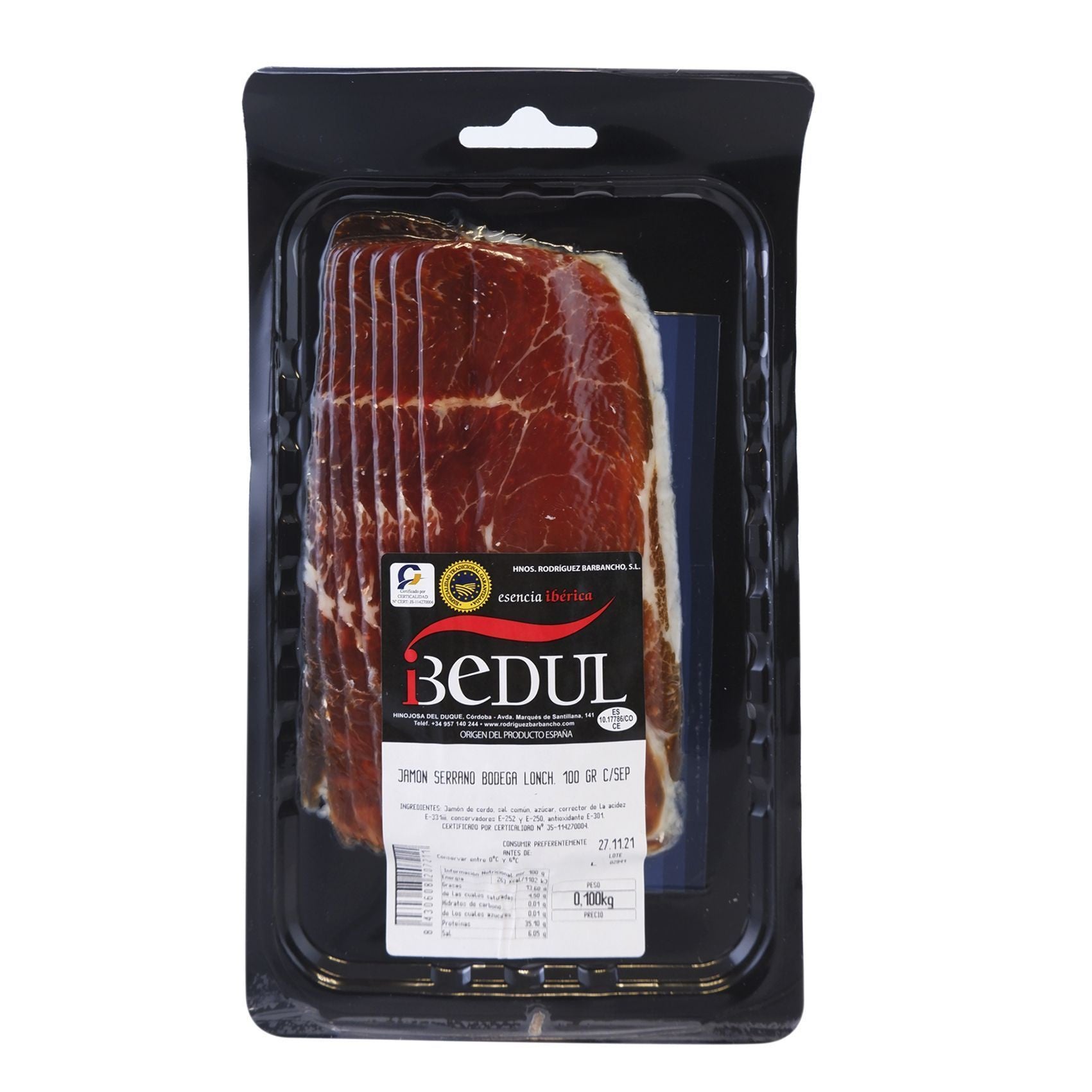Ibedul Tranches de Jambon Serrano  100gr
