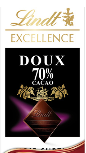 Lindt Excellence Noir Doux 70% Cacao 100gr