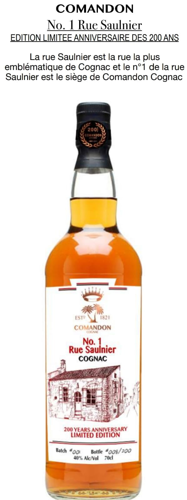 Cognac N°1 Rue Saulnier 0.70L