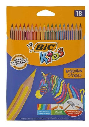 Bic - Set de 18 crayons couleurs evolution stripes