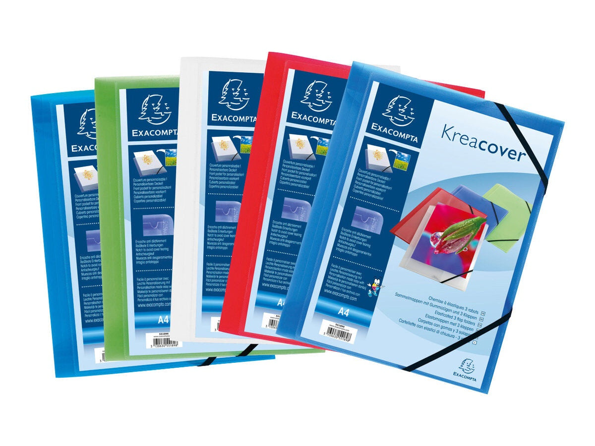 Exacompta KreaCover - Chemise personnalisable à rabats - A4