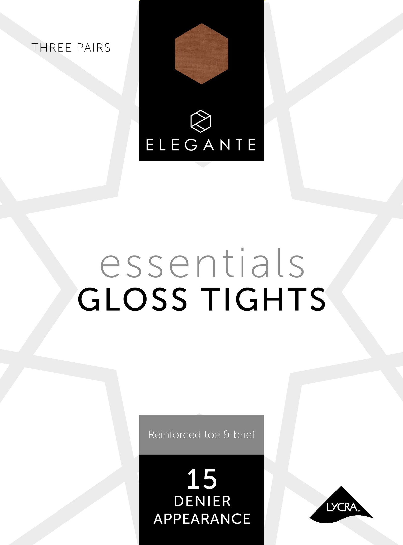 Elegante Collant Essentiel Gloss Bronze Glow x3