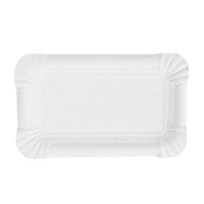 Assiettes carton Blanc Rectangle 11x17cm  x50